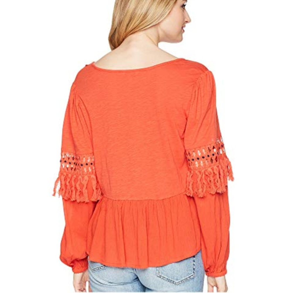 SOLD Perfect Fall Cutout Peasant Lucy Brand Blouse - Picture 7 of 8